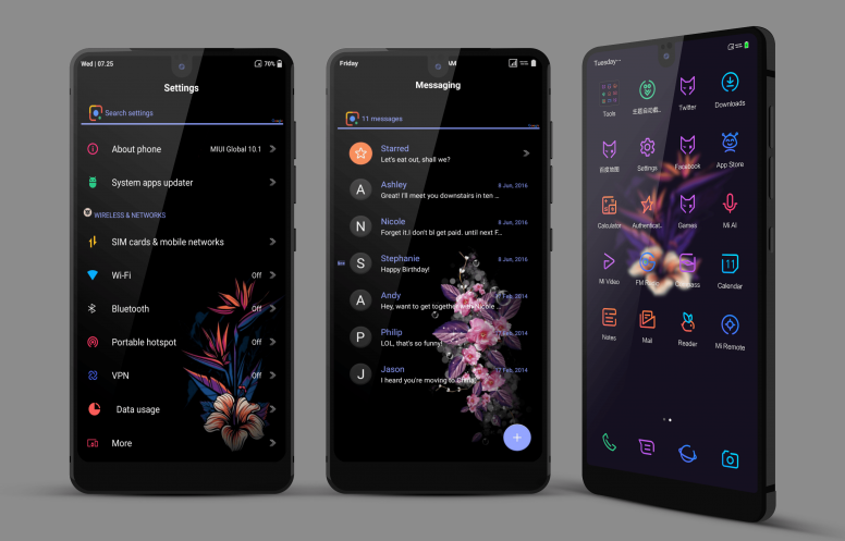 Night Flower V10 Miui Theme Download For Xiaomi Mobile Themes Mi